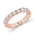Full Diamond Micro-Set Knuckle Copper Ring With White Gold Plating Womens