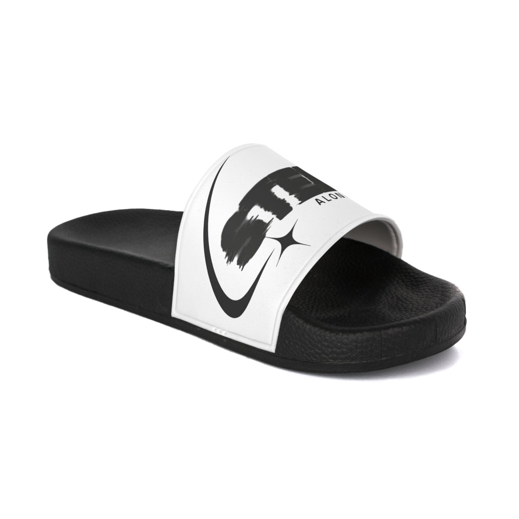 Men's "Steezy" Slides — Bold Black & White Athletic Slides