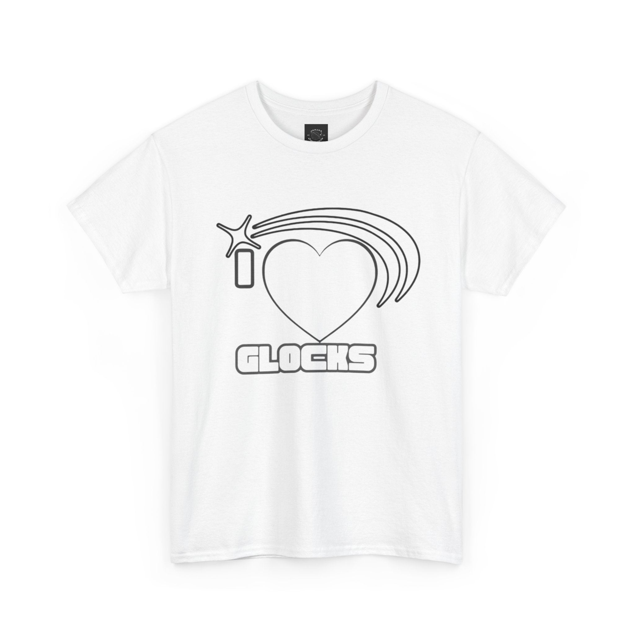 Graphic Tee — 'I  "heart" Glocks' Heart Logo T-Shirt (ALON3 Backprint)