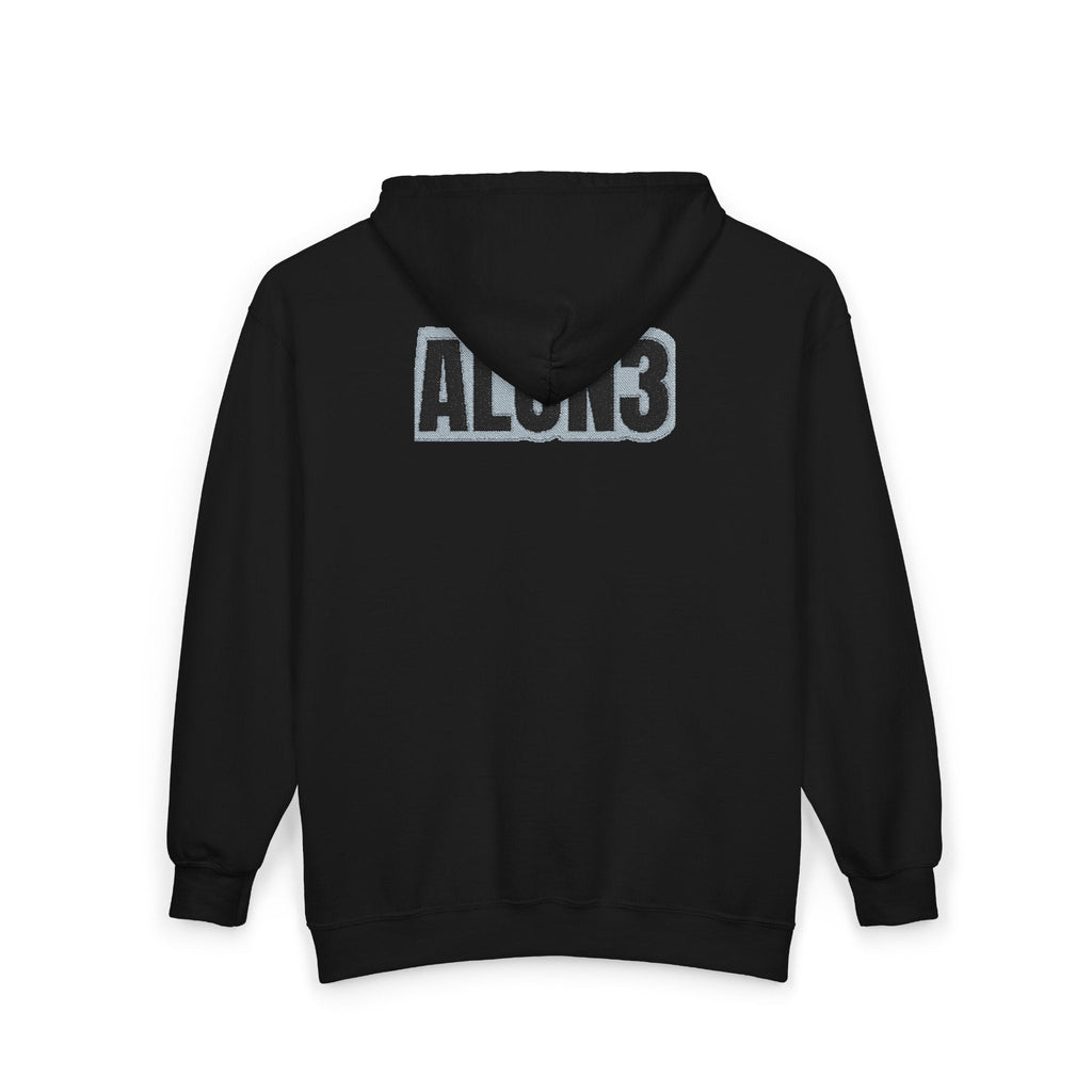 ALON3 Zip Hoodie — Black Full-Zip Sweatshirt
