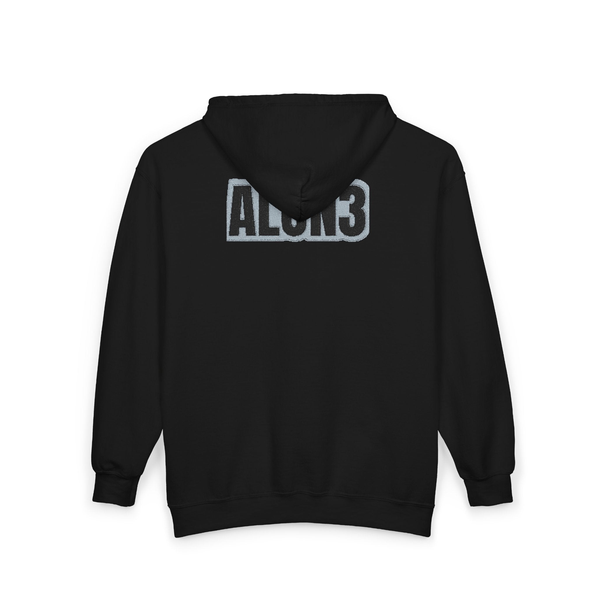 ALON3 Zip Hoodie — Black Full-Zip Sweatshirt