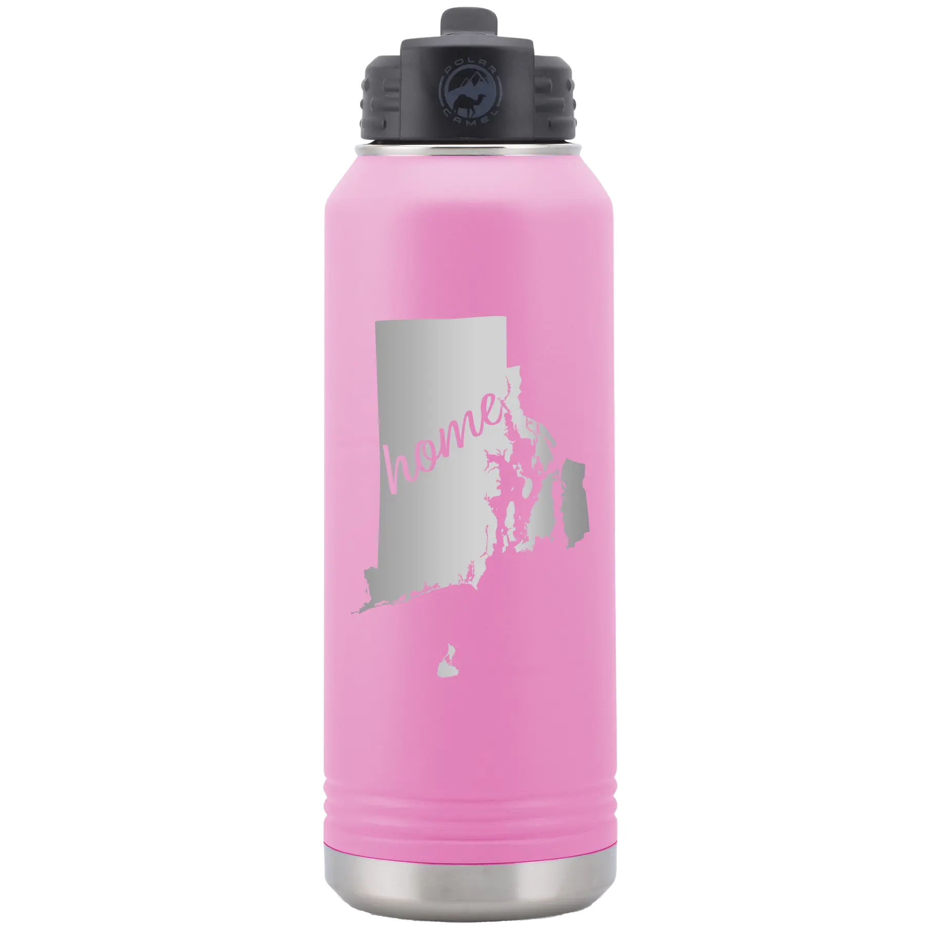 Rhode Island Home 32 oz Water Bottle | Light Purple