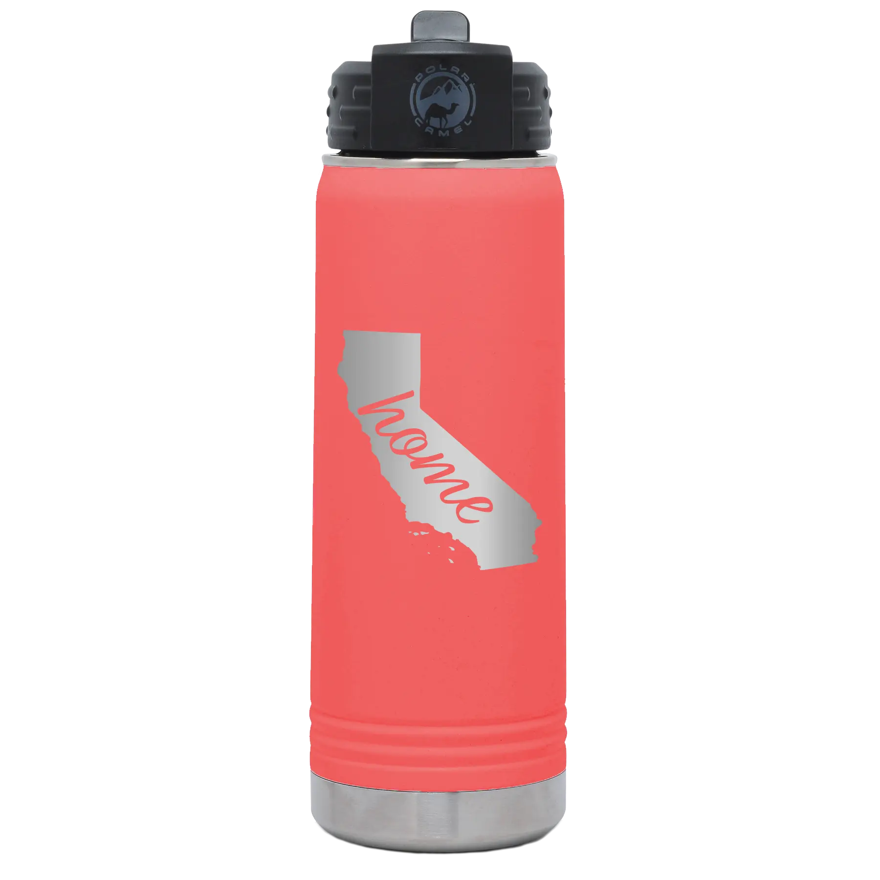 California Home 20 oz Water Bottle | Coral