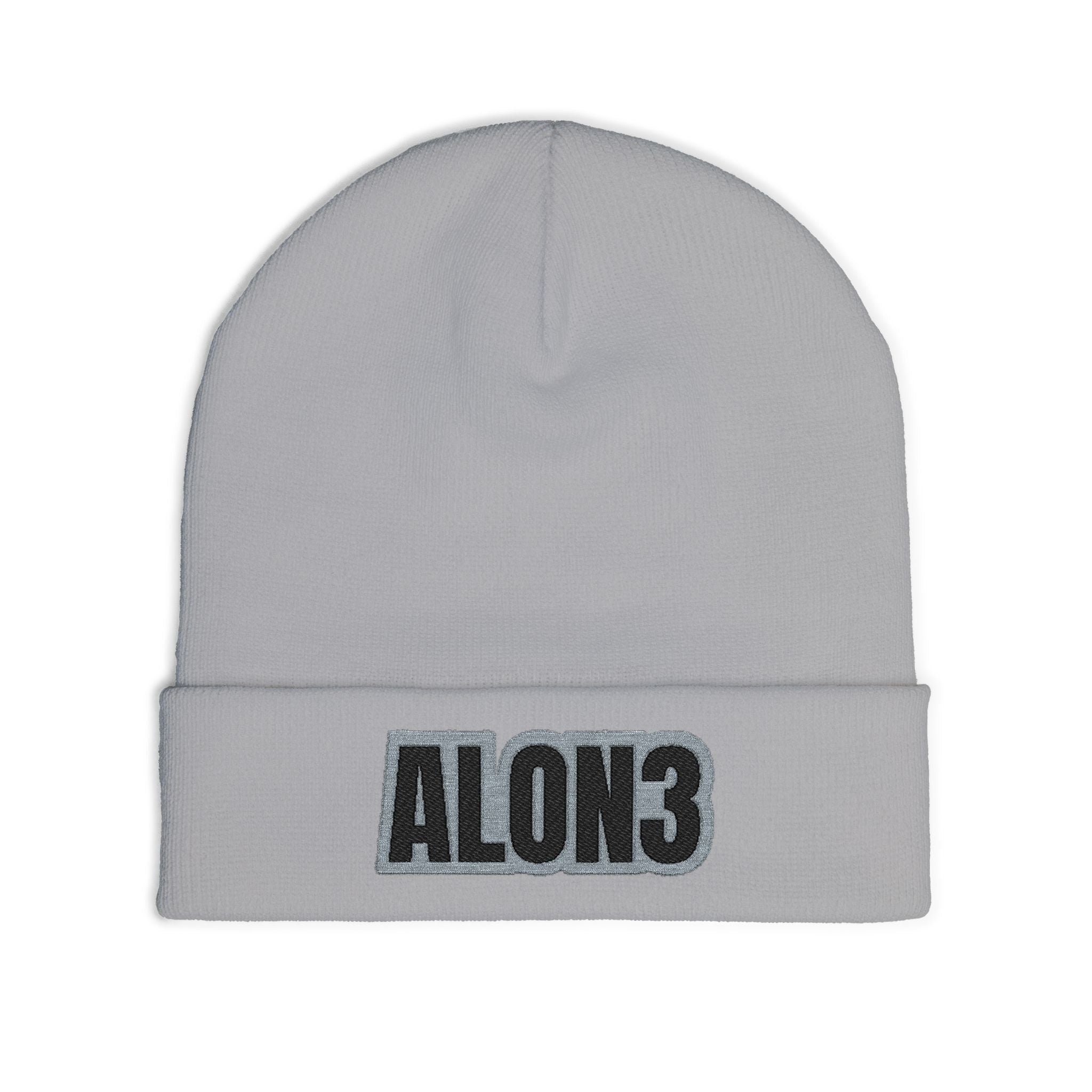 Embroidered 'ALON3' Knit Beanie