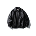 Casual Matte PU Leather Jacket Men's Coat