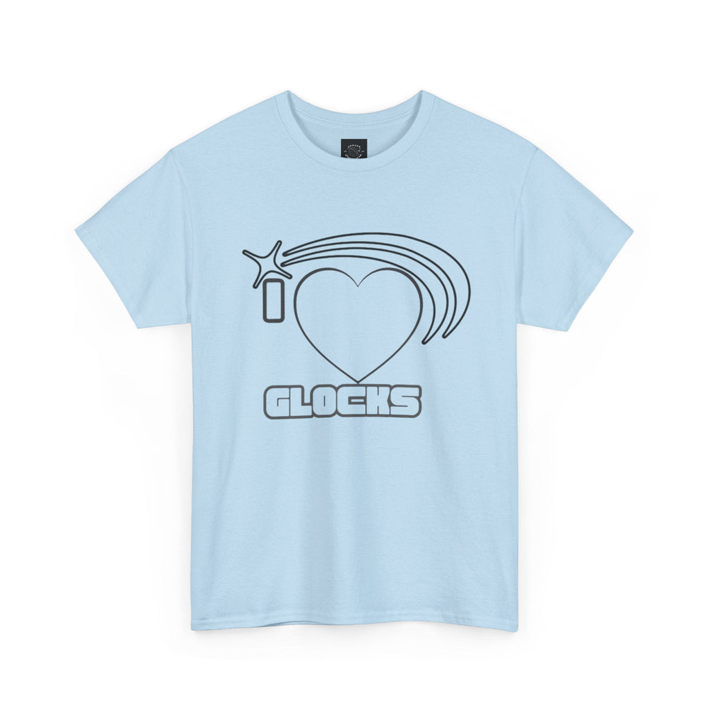 Graphic Tee — 'I  "heart" Glocks' Heart Logo T-Shirt (ALON3 Backprint)