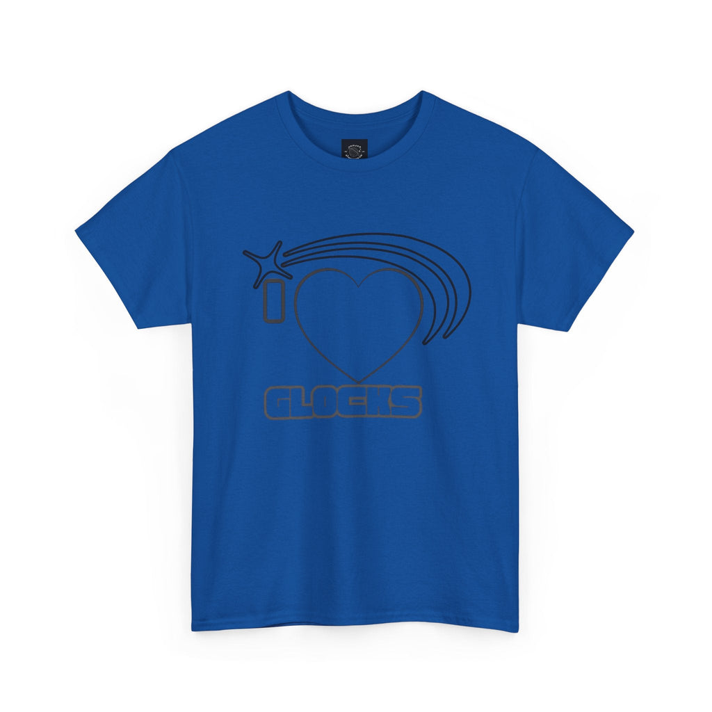 Graphic Tee — 'I  "heart" Glocks' Heart Logo T-Shirt (ALON3 Backprint)
