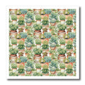 3dRose Pretty Terra Cotta Potted Catus Pattern - Iron on Heat Transfers (ht-381658)