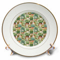 3dRose Pretty Terra Cotta Potted Catus Pattern - Plates (cp-381658)