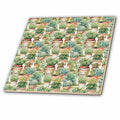 3dRose Pretty Terra Cotta Potted Catus Pattern - Tiles (ct-381658)