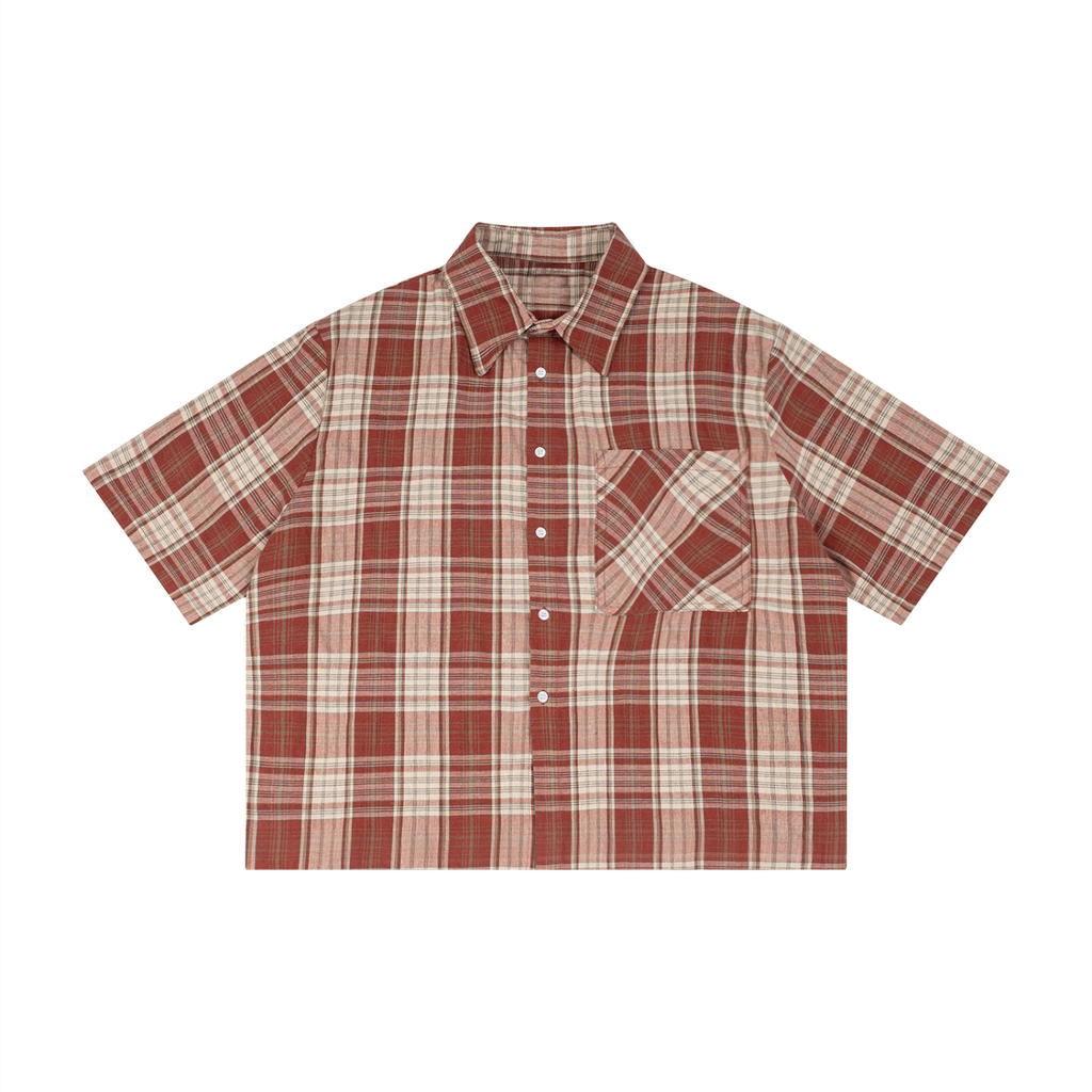 Plaid Boxy Short Sleeve Shirt