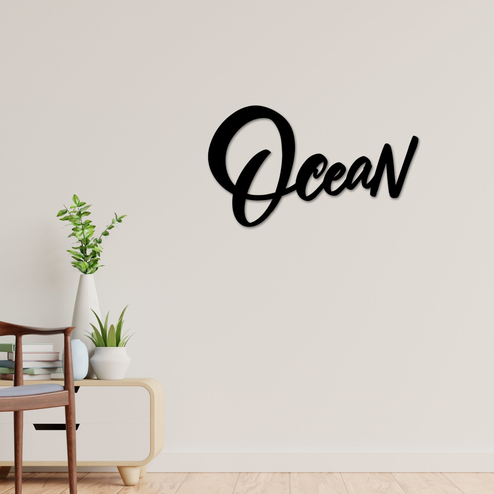 Ocean Metal Sign, Ocean Word Sign, Ocean Street Sign, Home Decor, Beach House Decor, Ocean Gift, Beach House Sign, Ocean Metal Word