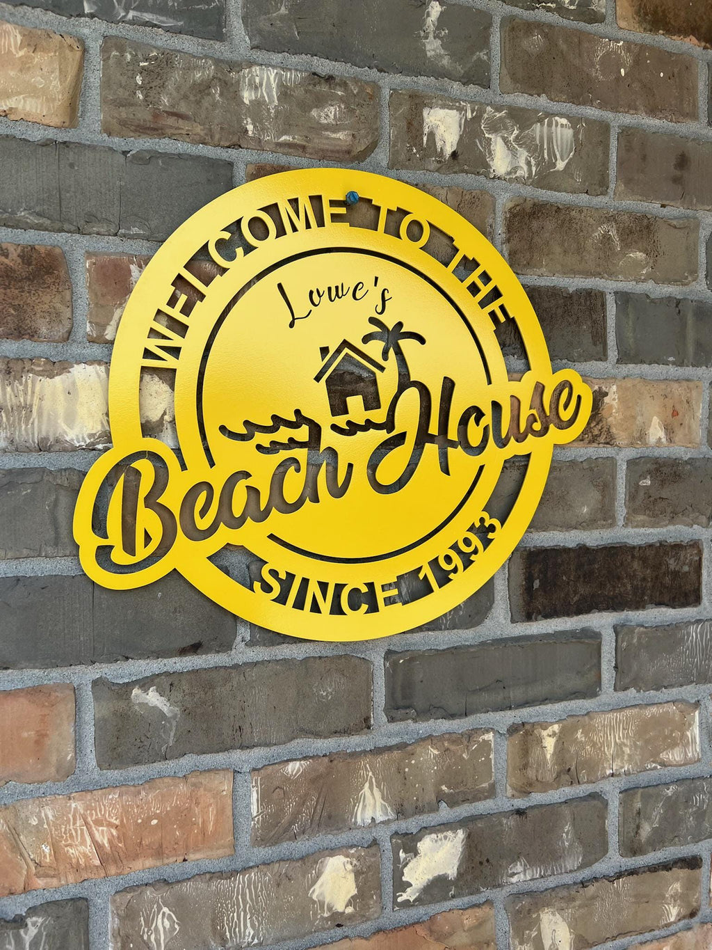 Personalized Beach House Sign - Customized Metal Wall Art for Backyard, Deck, Patio - Perfect Gift for Home - Wedding/Anniversary Gift