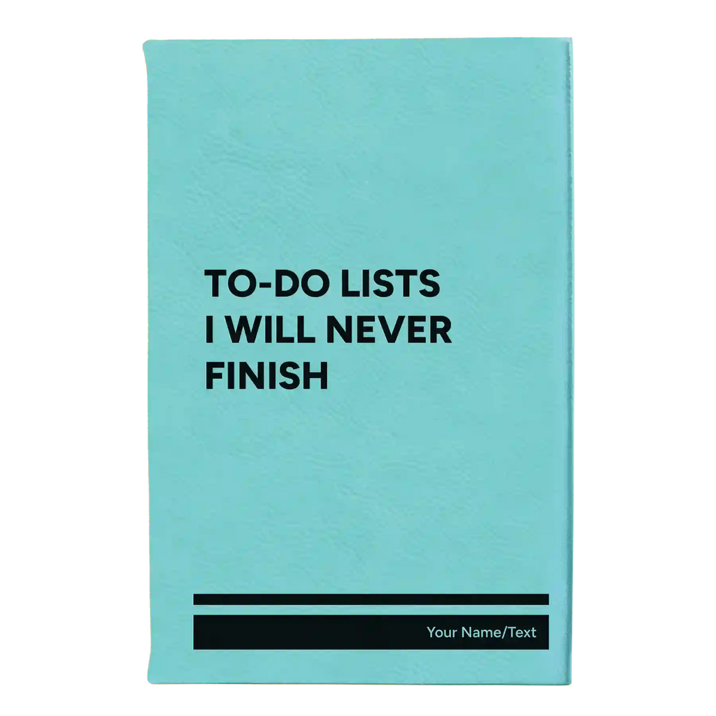 Personalized TO DO List Leatherette Journal (small) | Teal