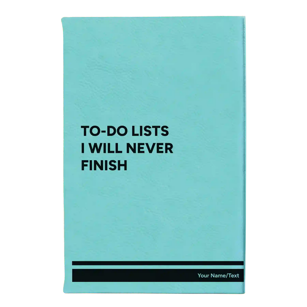 Personalized TO DO List Leatherette Journal (small) | Teal