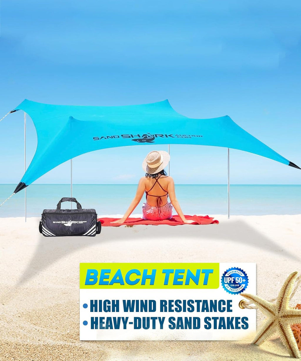 FINAL SALE-CLEARANCE Large Pop Up Beach Tent for Outdoors: Water-Resistant, Portable Sunshade, Fits in a duffle bag.