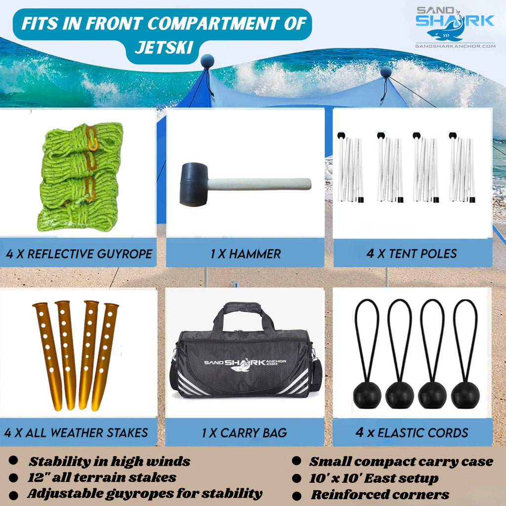 FINAL SALE-CLEARANCE Large Pop Up Beach Tent for Outdoors: Water-Resistant, Portable Sunshade, Fits in a duffle bag.