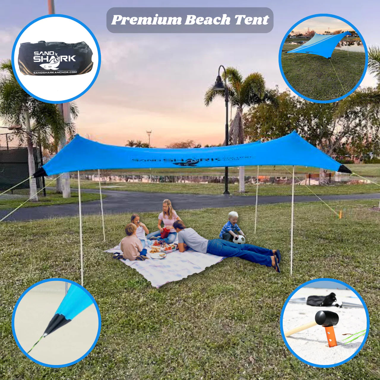 FINAL SALE-CLEARANCE Large Pop Up Beach Tent for Outdoors: Water-Resistant, Portable Sunshade, Fits in a duffle bag.